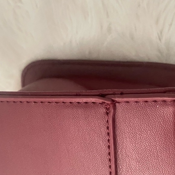 Badgley Mischka Quilted Shoulder Bag Burgundy with Gold Studs - Picture 7 of 14